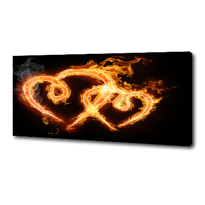 Foto en lienzo con acabado profesional horizontal Corazones de fuego