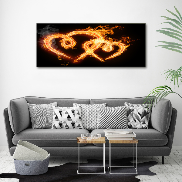 Foto en lienzo con acabado profesional horizontal Corazones de fuego