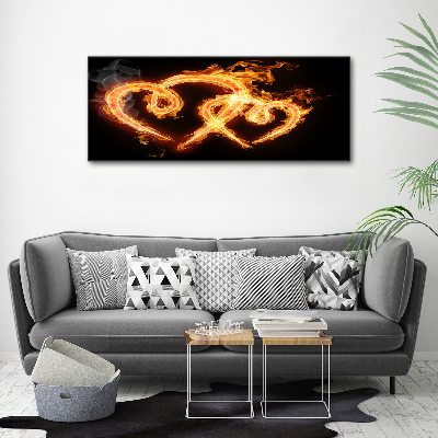 Foto en lienzo con acabado profesional horizontal Corazones de fuego