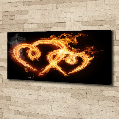 Foto en lienzo con acabado profesional horizontal Corazones de fuego