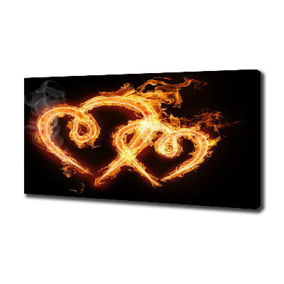Foto en lienzo con acabado profesional horizontal Corazones de fuego