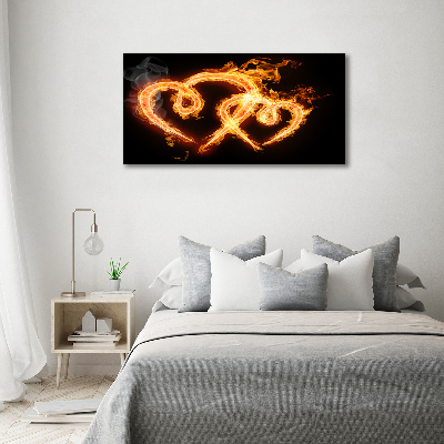 Foto en lienzo con acabado profesional horizontal Corazones de fuego