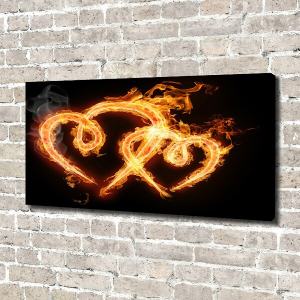 Foto en lienzo con acabado profesional horizontal Corazones de fuego