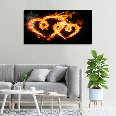 Foto en lienzo con acabado profesional horizontal Corazones de fuego