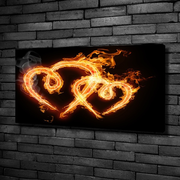Foto en lienzo con acabado profesional horizontal Corazones de fuego