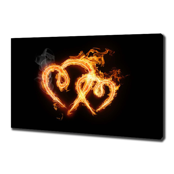 Foto en lienzo con acabado profesional horizontal Corazones de fuego