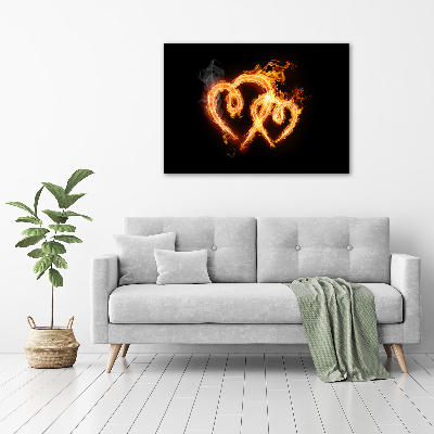 Foto en lienzo con acabado profesional horizontal Corazones de fuego
