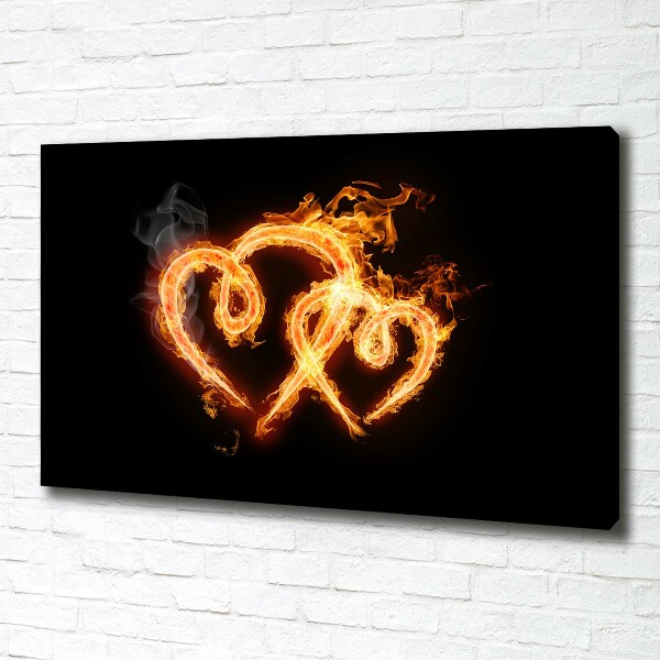 Foto en lienzo con acabado profesional horizontal Corazones de fuego