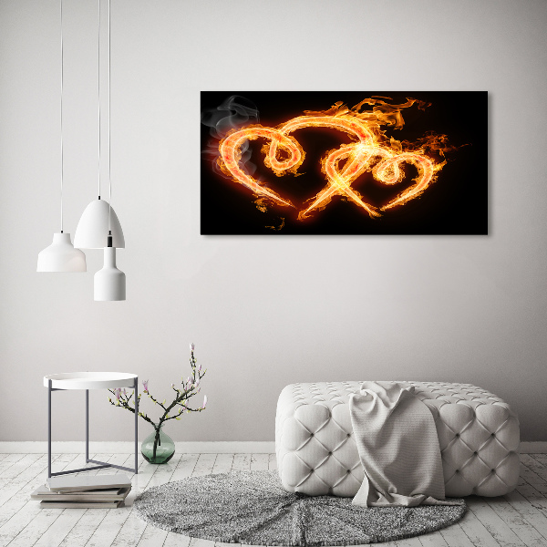 Foto en lienzo con acabado profesional horizontal Corazones de fuego