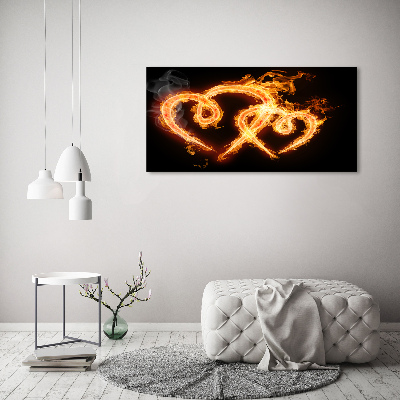 Foto en lienzo con acabado profesional horizontal Corazones de fuego