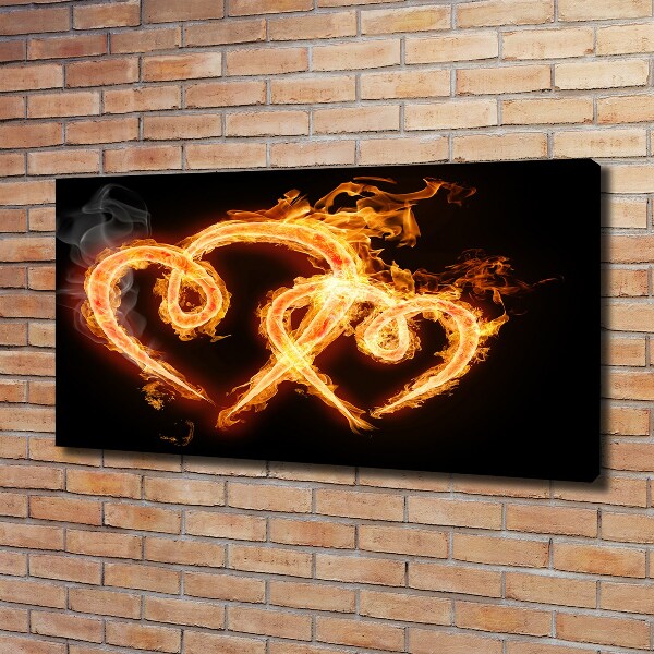 Foto en lienzo con acabado profesional horizontal Corazones de fuego