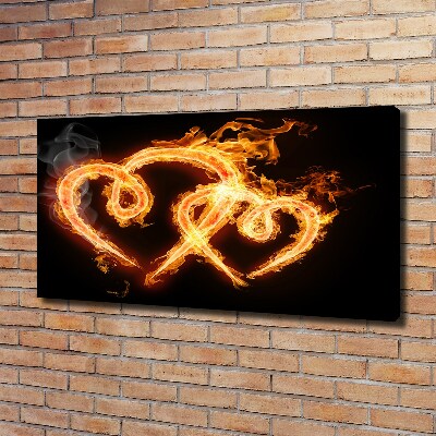 Foto en lienzo con acabado profesional horizontal Corazones de fuego