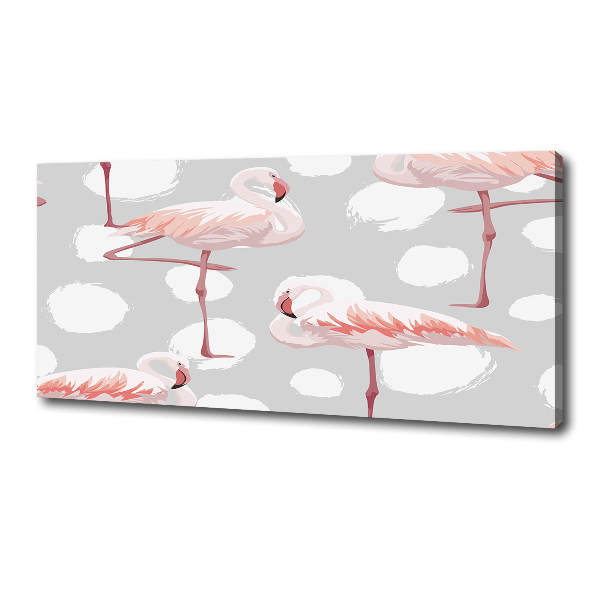 Cuadro canvas moderno de gran formato horizontal Flamencos