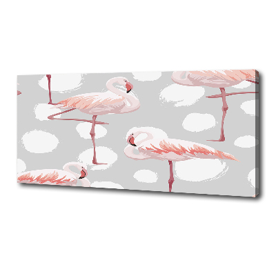 Cuadro canvas moderno de gran formato horizontal Flamencos