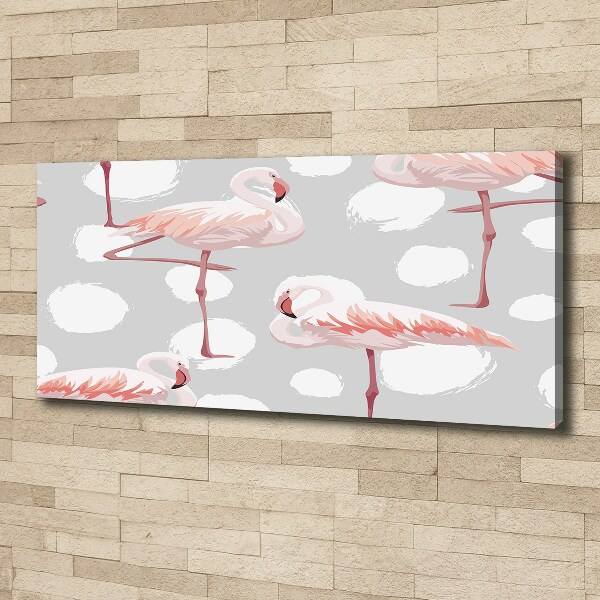 Cuadro canvas moderno de gran formato horizontal Flamencos