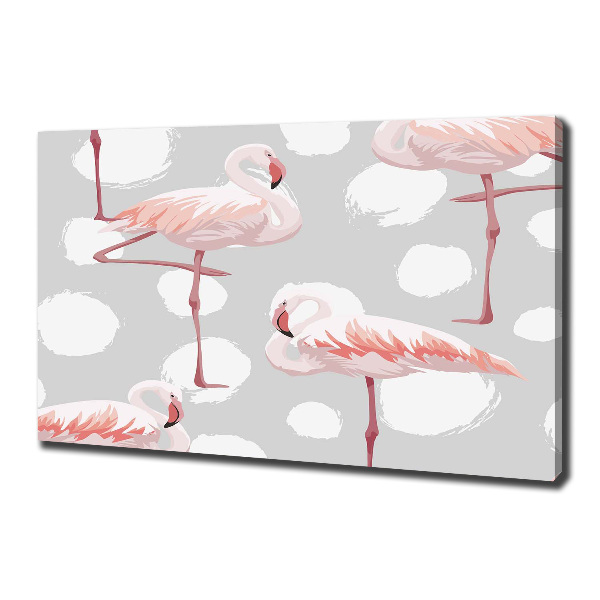 Cuadro canvas moderno de gran formato horizontal Flamencos