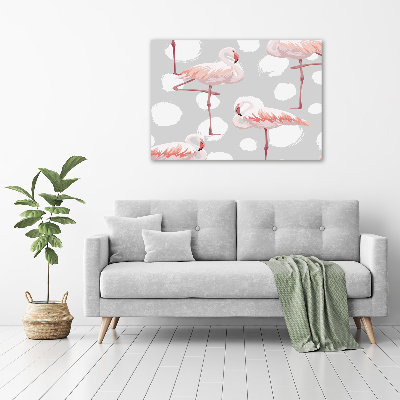 Cuadro canvas moderno de gran formato horizontal Flamencos