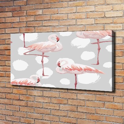 Cuadro canvas moderno de gran formato horizontal Flamencos