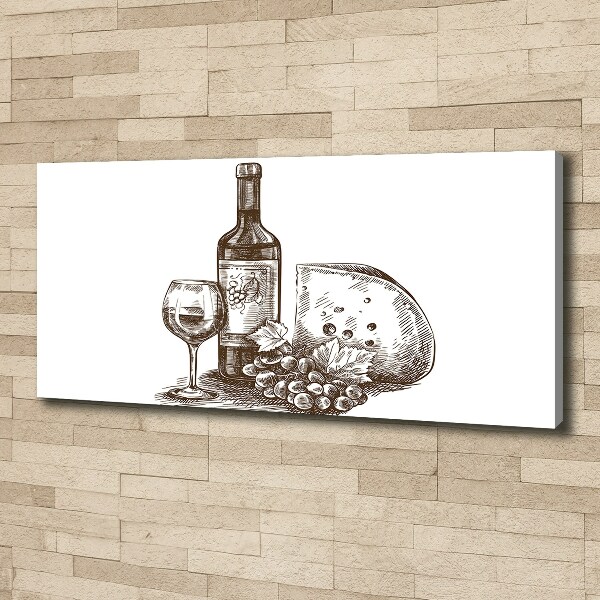 Foto en lienzo con acabado profesional horizontal Vino y aperitivos