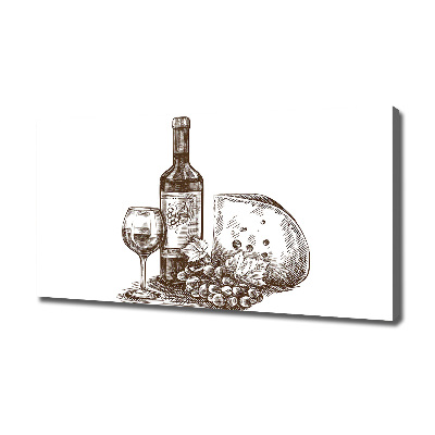 Foto en lienzo con acabado profesional horizontal Vino y aperitivos