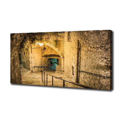 Cuadro canvas con impresión uv duradera horizontal Peille de noche, Francia