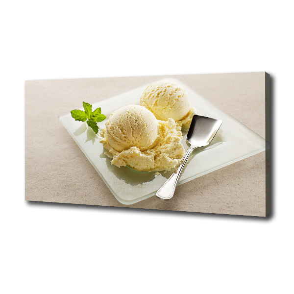 Cuadro canvas con impresión uv duradera horizontal Helado en un plato