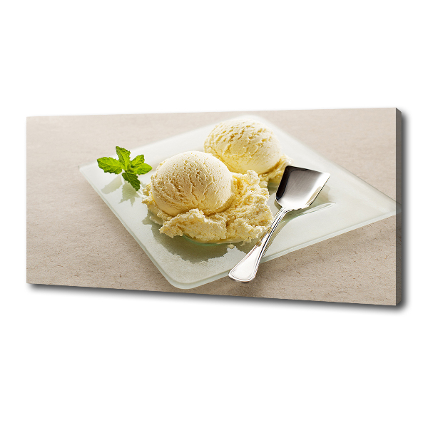 Cuadro canvas con impresión uv duradera horizontal Helado en un plato