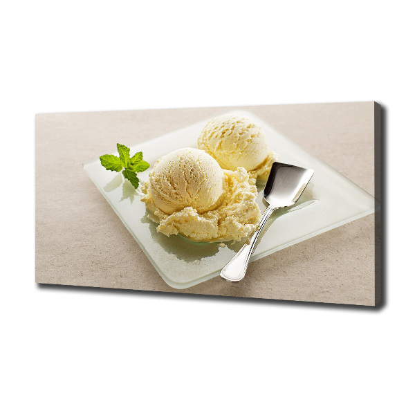 Cuadro canvas con impresión uv duradera horizontal Helado en un plato