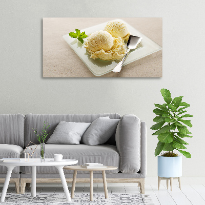 Cuadro canvas con impresión uv duradera horizontal Helado en un plato