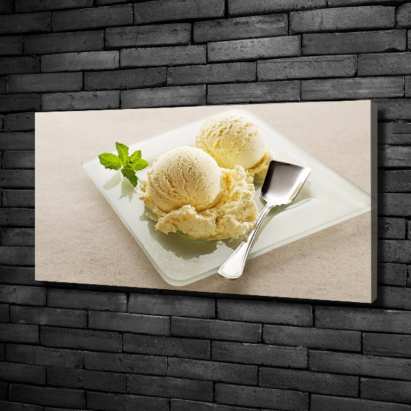 Cuadro canvas con impresión uv duradera horizontal Helado en un plato