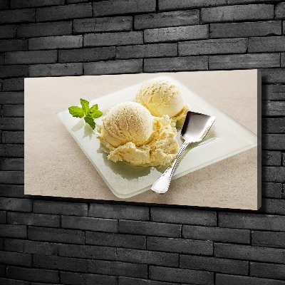 Cuadro canvas con impresión uv duradera horizontal Helado en un plato
