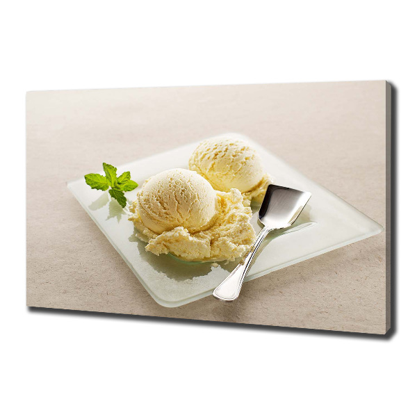 Cuadro canvas con impresión uv duradera horizontal Helado en un plato
