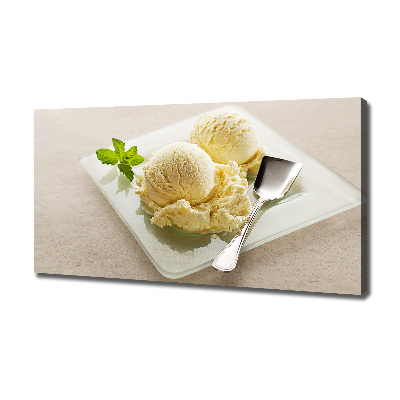 Cuadro canvas con impresión uv duradera horizontal Helado en un plato