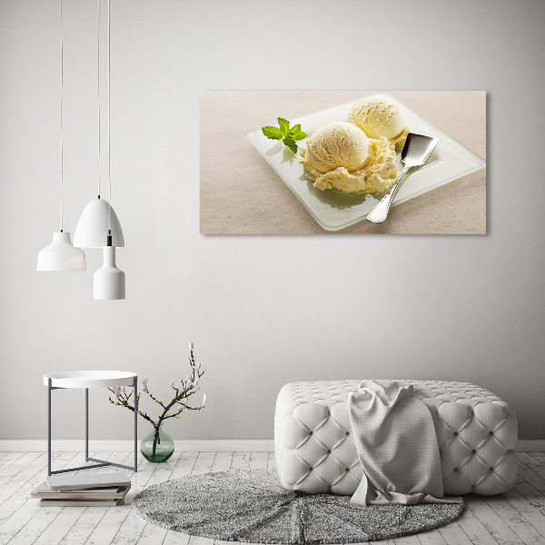 Cuadro canvas con impresión uv duradera horizontal Helado en un plato