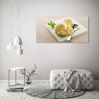 Cuadro canvas con impresión uv duradera horizontal Helado en un plato