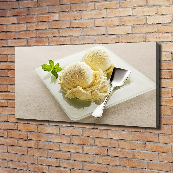 Cuadro canvas con impresión uv duradera horizontal Helado en un plato