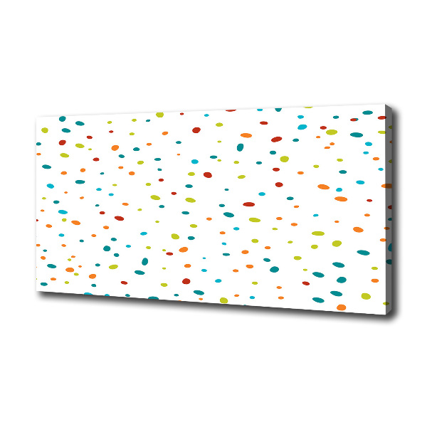 Cuadro canvas moderno de gran formato horizontal Puntos de colores