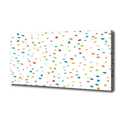 Cuadro canvas moderno de gran formato horizontal Puntos de colores