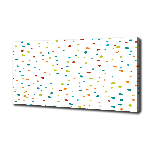Cuadro canvas moderno de gran formato horizontal Puntos de colores