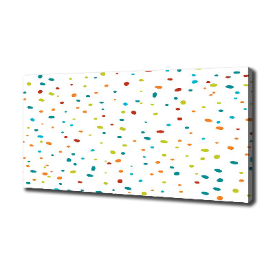 Cuadro canvas moderno de gran formato horizontal Puntos de colores