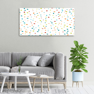 Cuadro canvas moderno de gran formato horizontal Puntos de colores