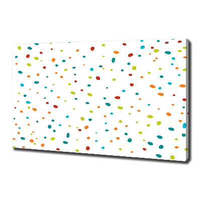 Cuadro canvas moderno de gran formato horizontal Puntos de colores