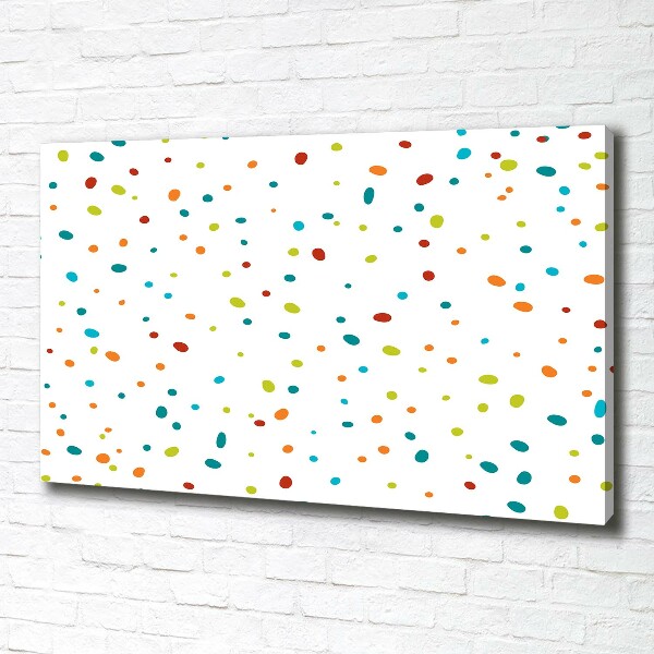 Cuadro canvas moderno de gran formato horizontal Puntos de colores