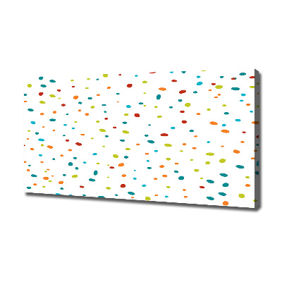 Cuadro canvas moderno de gran formato horizontal Puntos de colores
