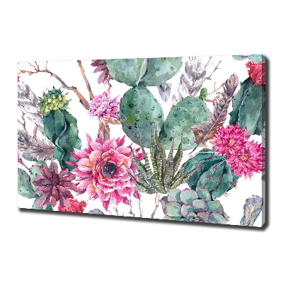 Cuadro canvas con impresión uv duradera horizontal Cactus