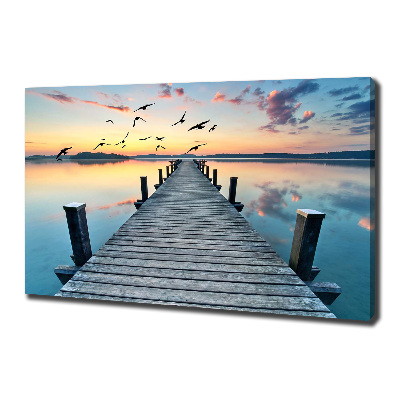 Cuadro canvas con impresión uv duradera horizontal Muelle de madera