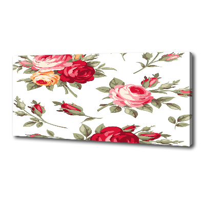 Cuadro canvas moderno de gran formato horizontal Rosas