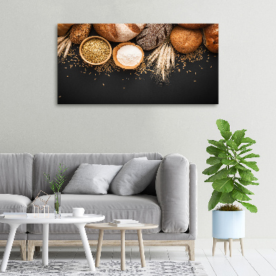 Cuadro canvas moderno de gran formato horizontal Pan y trigo