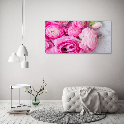 Cuadro canvas moderno de gran formato horizontal Rosas silvestres