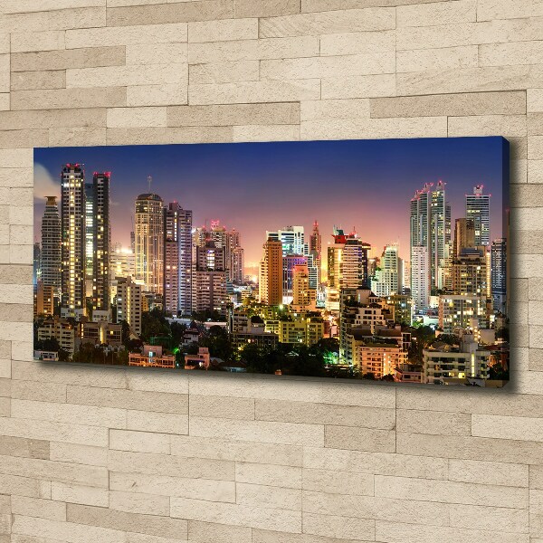 Cuadro canvas con impresión uv duradera horizontal Bangkok de noche